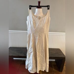 Dressbarn  Cream Embroidered Sleeveless Dress